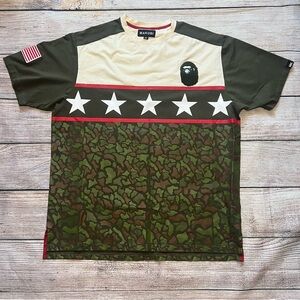 Makobi Streetwear‎ Graphic Tee Embroidered USA Camo T-Shirt Men’s Size 3X Green